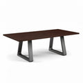 Table rectangulaire en bois foncé avec pieds en métal dimensions 240 x 120 x 75cm