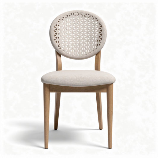 Chaise en bois blanc avec dossier rabouté dimensions 45 x 40 x 95cm