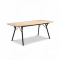 Table de salle à manger en bois et métal 180 x 90 x 75 cm couleur naturelle